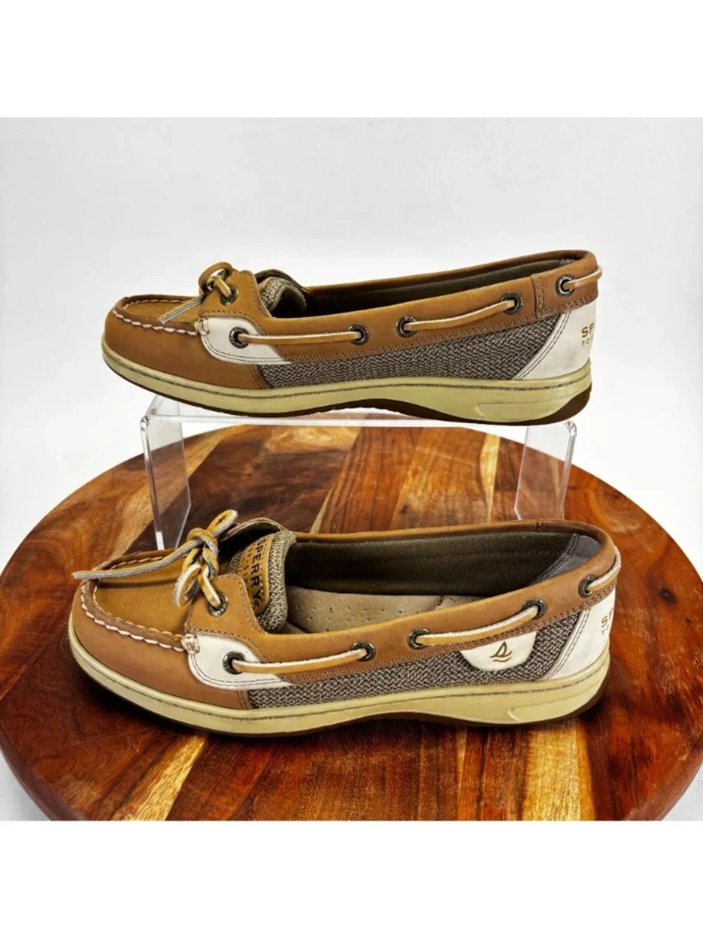 Sperry Top Sider Women’s Size 7 Angelfish Boat Shoe Linen Oat 9102047